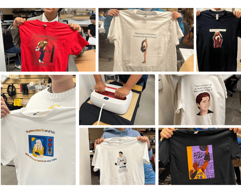 Students with their printed shirts.